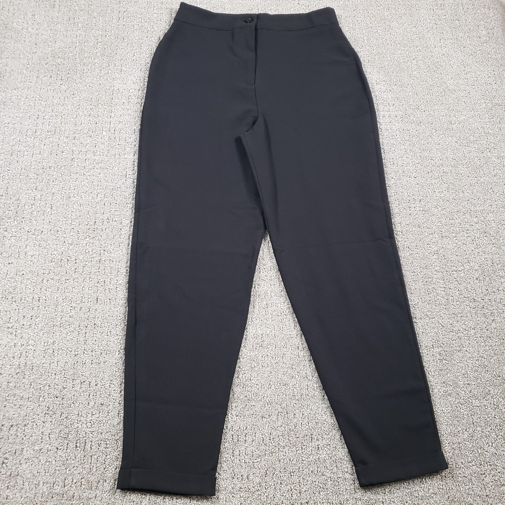 Nasty Gal Pants Womens 4 Black High Rise Tapered Cuffed Chino Dress Trousers